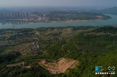 航拍范家堰遗址考古现场 重新定义钓鱼城