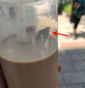 食客买了杯奶茶 喝了一半发现有个生锈的刀片