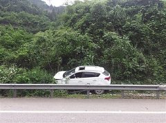 司机打了个盹  车辆失控冲入绿化带